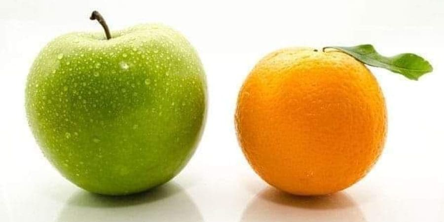 تفاح وبرتقال