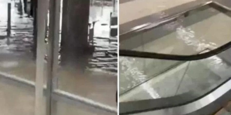 مياه الأمطار تملأ مطار بيروت الدولي