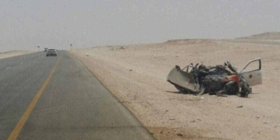 صورة أرشيفية لحادث سير في ولاية مقشن