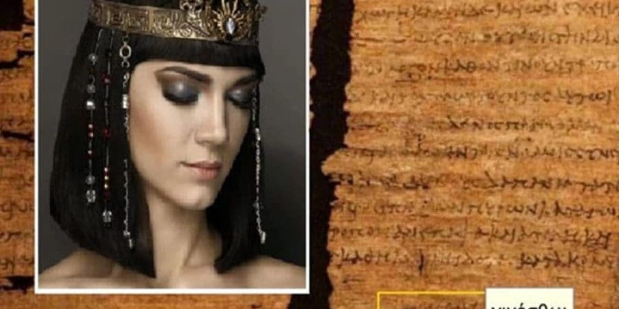 الكلمتان، بيونانية ذلك الزمان، وصورة الإطار كما تخيلوها