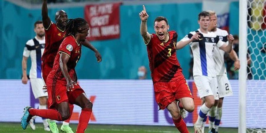 فرحة لاعبي بلجيا بالهدف الأول