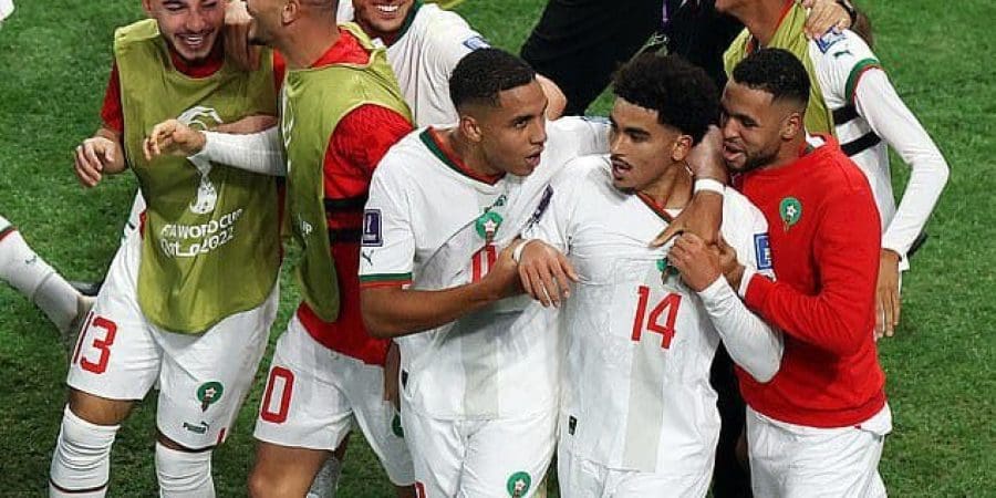 فرحة نجوم المغرب بالهدف الثاني