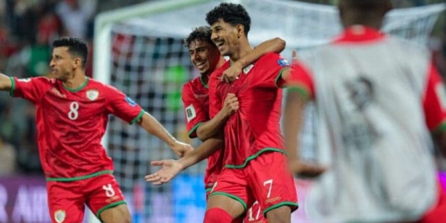 فرحة عمانية بعد هدف التعادل