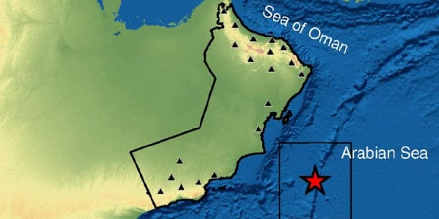 رصد هزة أرضية متوسطة في بحر العرب بقوة 4.4 درجة